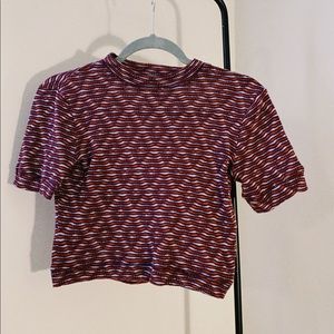 Knit 70’s Groovy Mock Neck Crop Top